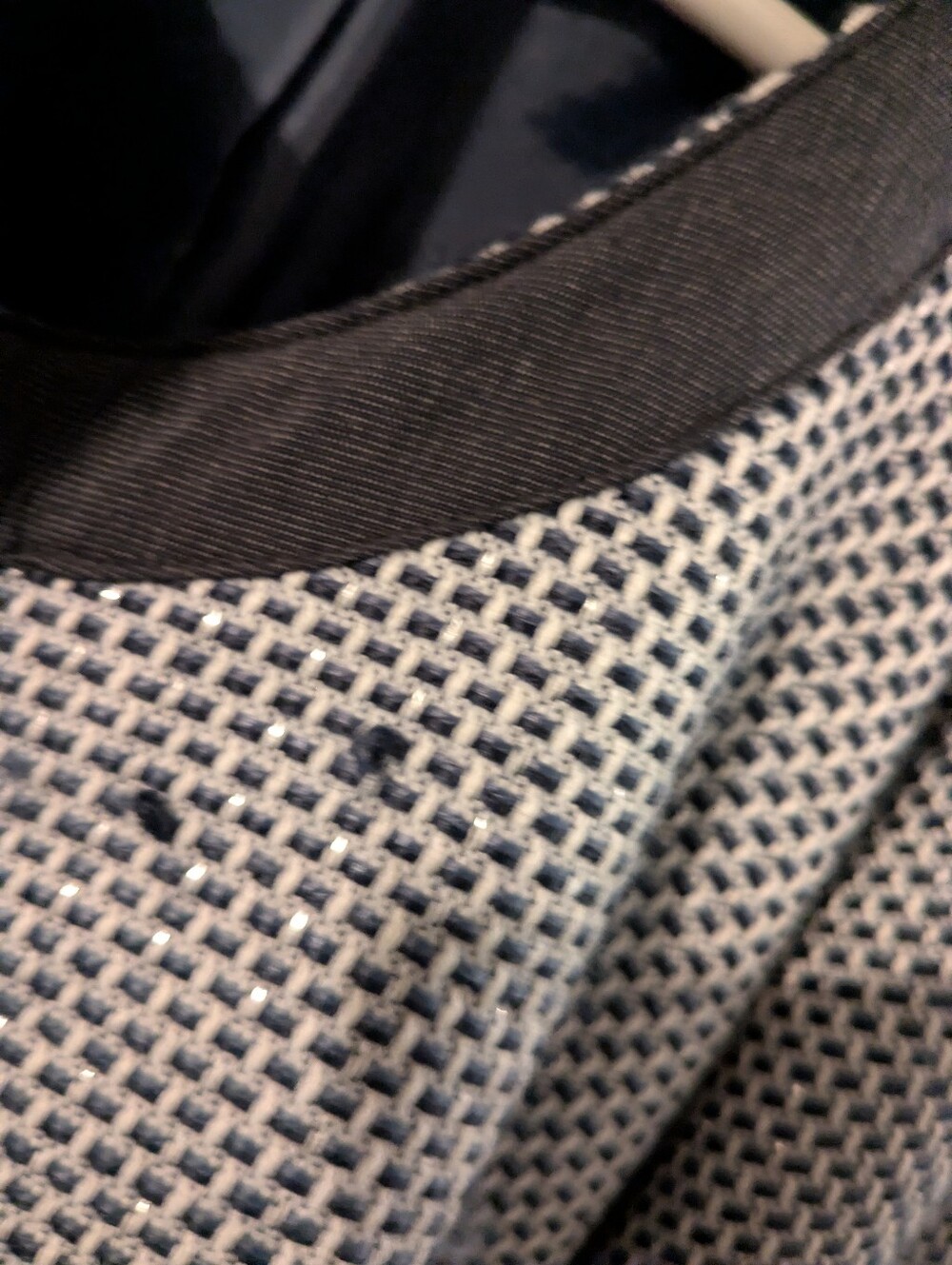 Maggie Barnes Light Blue & Navy Open-Front Textured Jacket - Picture 3 of 6